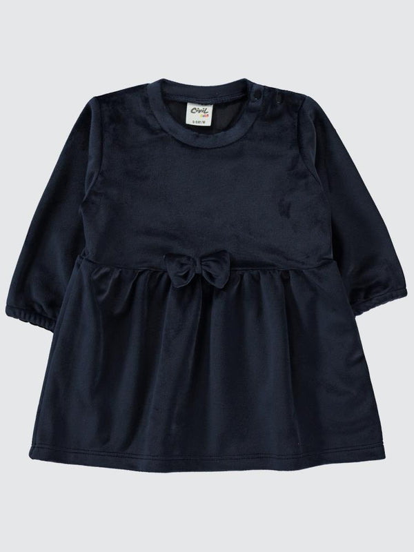 Civil Baby Kol Ucu Lastikli 6-18 Ay Elbise - Lacivert