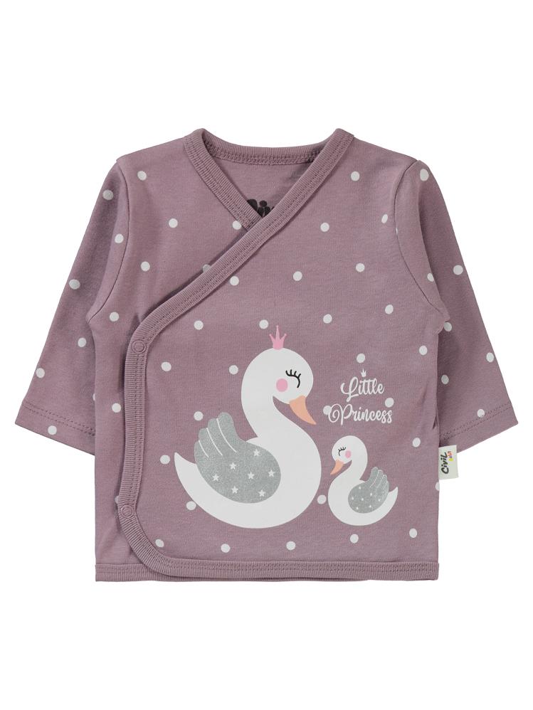 Civil Baby Kuğu Puanlı Empirme Zıbın Takımları - Lila