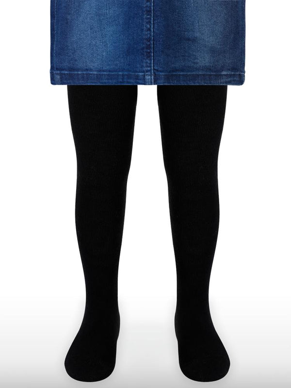 Civil Girls Basic Düz Havlu 2-12 Yaş Kız Külotlu Çorap - Siyah