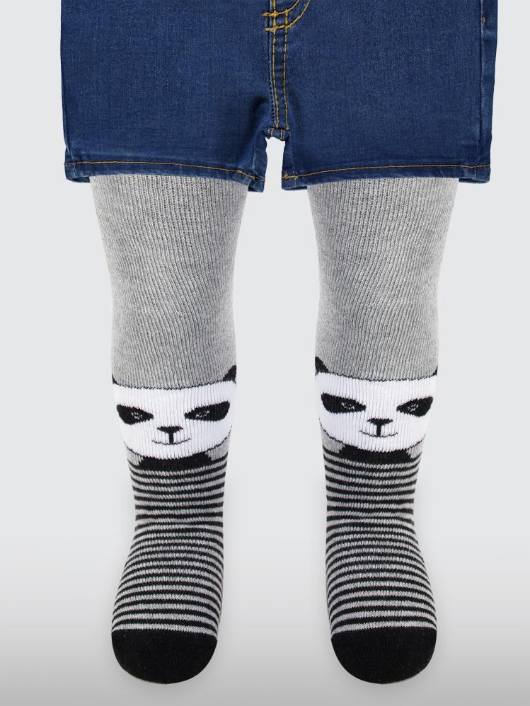 Civil Baby Bear Havlu 6-18 Ay Bebek Erkek Külotlu Çorap - Gri
