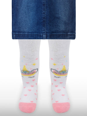 Civil Baby Havlu Unicorn 6-18 Ay Bebek Kız Külotlu Çorap - Beyaz