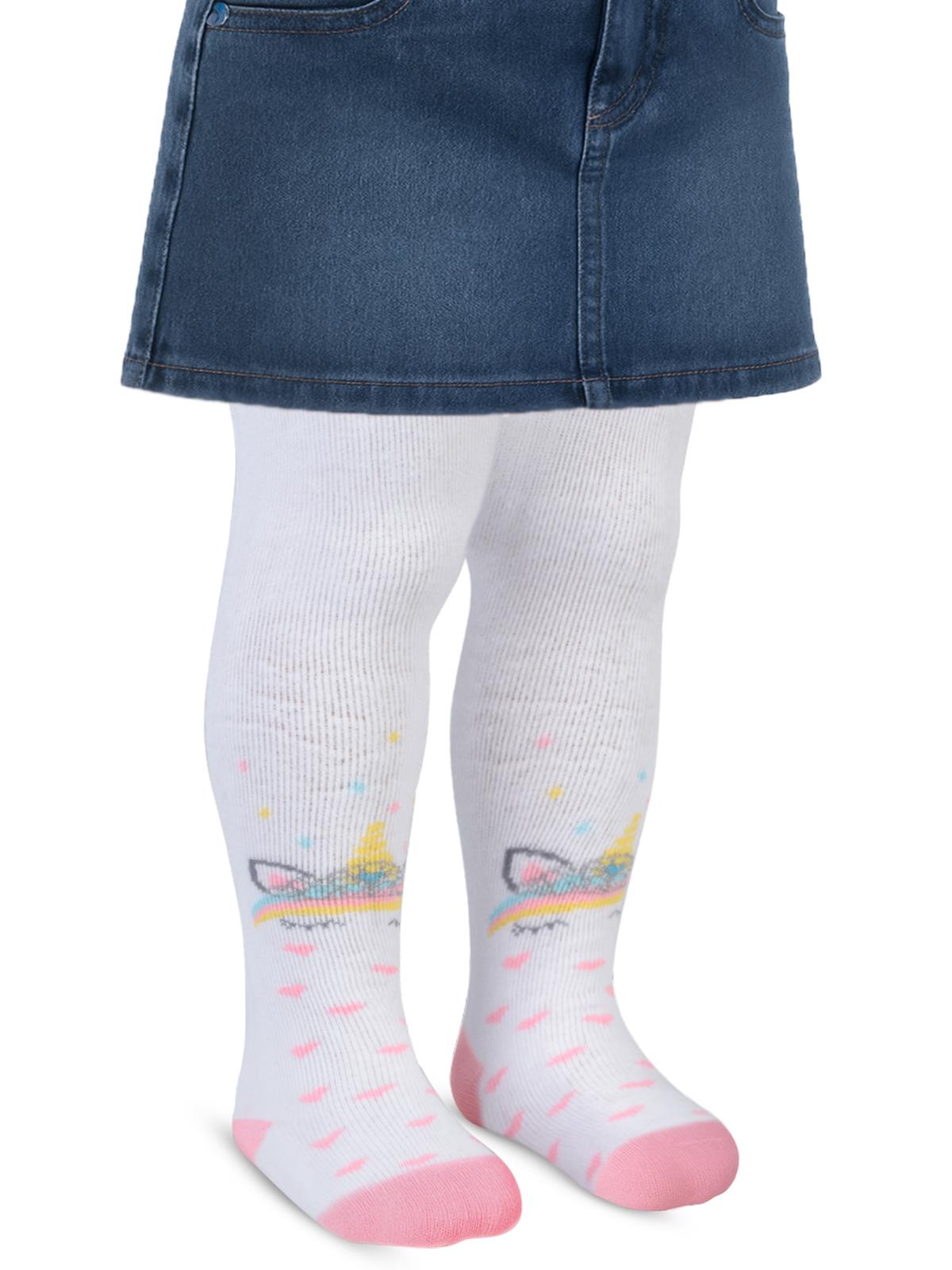 Civil Baby Havlu Unicorn 6-18 Ay Bebek Kız Külotlu Çorap - Beyaz