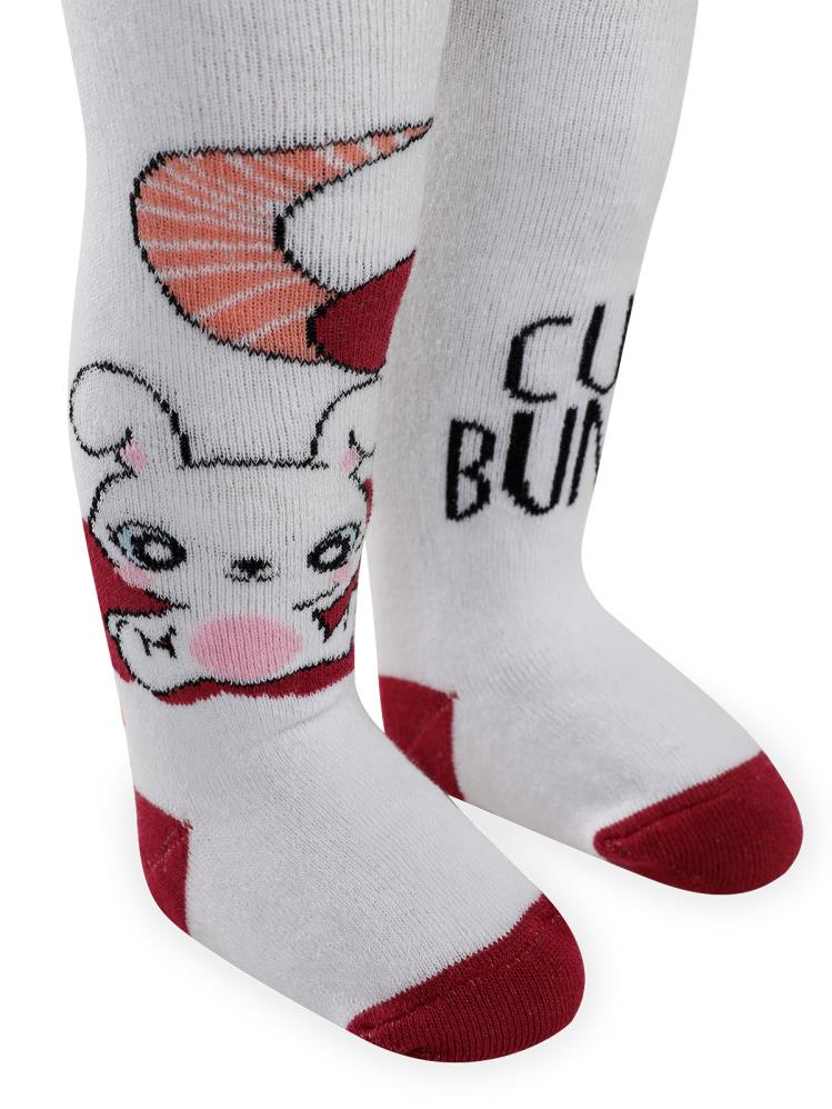 Civil Baby Cute Bunny Havlu 6-18 Ay Bebek Kız Külotlu Çorap - Beyaz
