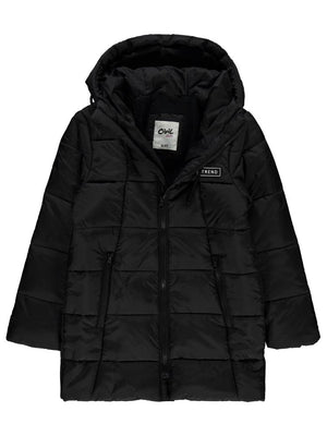 Civil Girls Uzun Oversize Şişme 10-13 Yaş Mont - Siyah