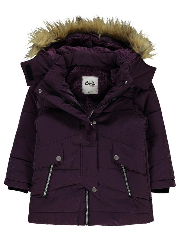 Civil Girls Damla Desenli 6-9 Yaş Mont - Lila