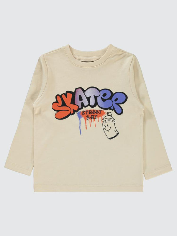 Civil Boys Skater Baskılı 2-5 Yaş Sweatshirt - Bej