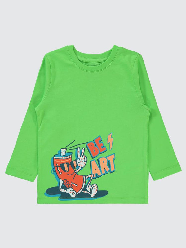Civil Boys Be Art Baskılı 2-5 Yaş Sweatshirt - Yeşil