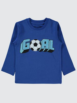 Civil Boys Goal Baskılı 2-5 Yaş Sweatshirt - Mavi
