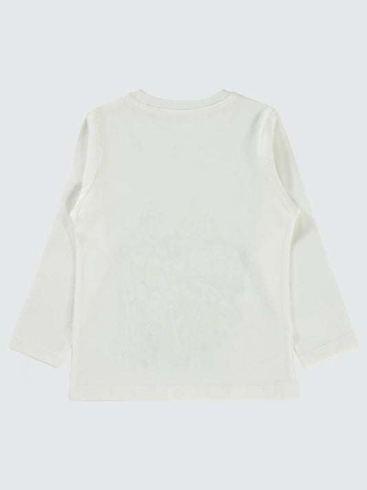 Civil Erkek Çocuk Geometrik Dino Baskılı Sweatshirt | Süprem Uzun Kol | Okul Kreş ve Günlük Kullanım - Ekru