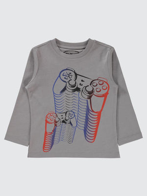 Civil Boys Gamer Baskılı 2-5 Yaş Sweatshirt - Gri