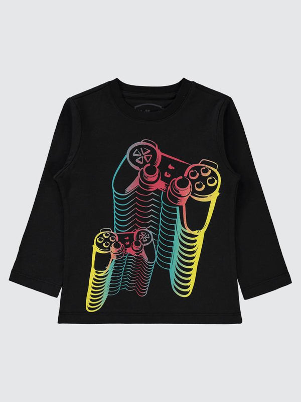 Civil Boys Gamer Baskılı 2-5 Yaş Sweatshirt - Siyah