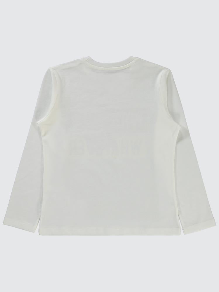 Civil Boys Whatever Baskılı 6-9 Yaş Sweatshirt - Ekru