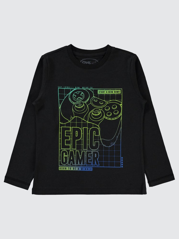 Civil Boys Epic Gamer 6-9 Yaş Sweatshirt - Siyah