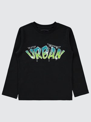 Civil Boys Urban Baskılı 6-9 Yaş Sweatshirt - Siyah