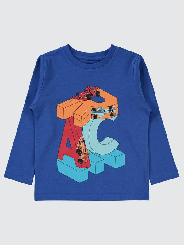 Civil Boys Race Baskı 2-5 Yaş Sweat - Mavi