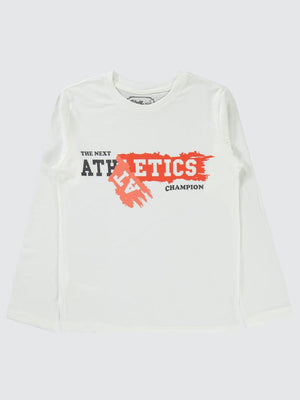 Civil Boys Champıon Baskılı 10-13 Yaş Sweatshirt - Ekru