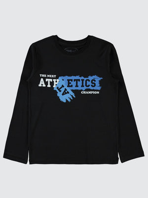 Civil Boys Champıon Baskılı 10-13 Yaş Sweatshirt - Siyah