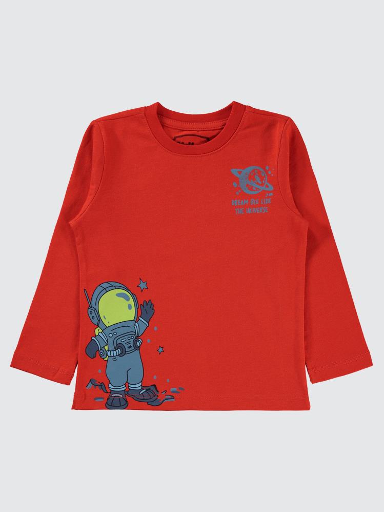 Civil Boys Dream Big Like Baskılı 2-5 Yaş Sweatshirt - Kırmızı