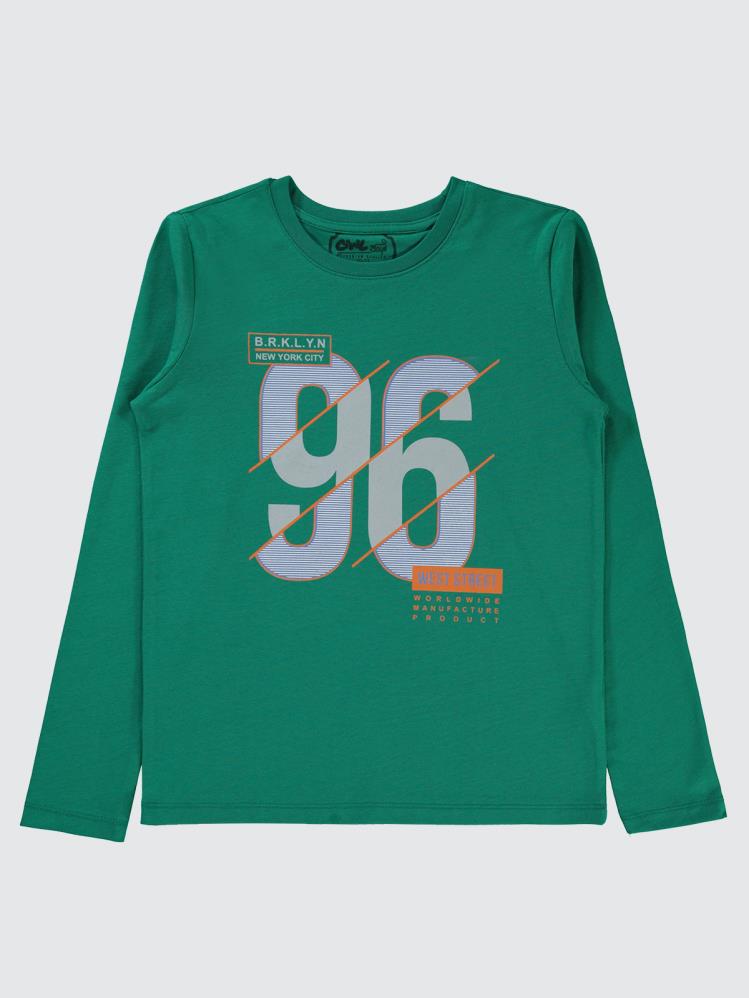Civil Boys 96 Baskılı 10-13 Yaş Sweatshirt - Yeşil
