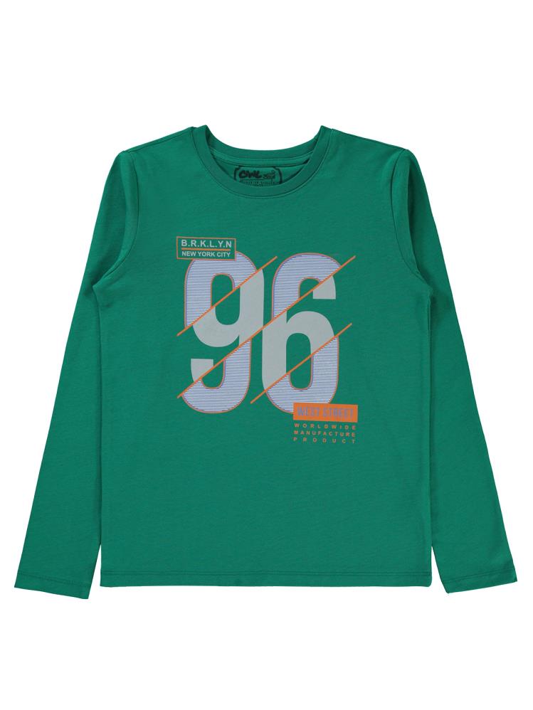 Civil Boys 96 Baskılı 10-13 Yaş Sweatshirt - Yeşil