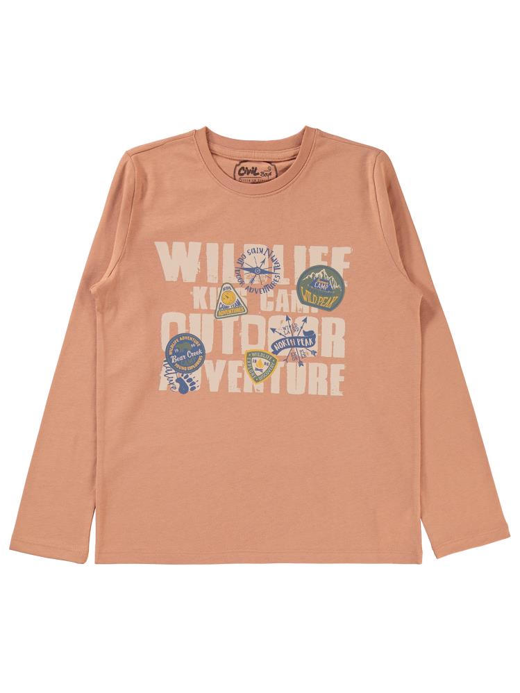 Civil Boys Wild Life Baskılı 10-13 Yaş Sweatshirt - Turuncu