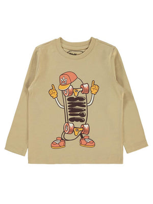 Civil Boys Skate Baskılı 2-5 Yaş Sweatshirt - Bej