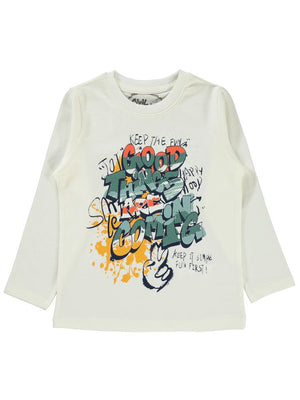 Civil Boys Good Things Baskılı 2-5 Yaş Sweatshirt - Ekru