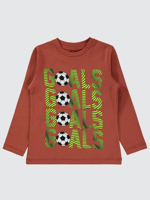 Civil Boys Goals Baskılı 2-5 Yaş Sweatshirt - Turuncu