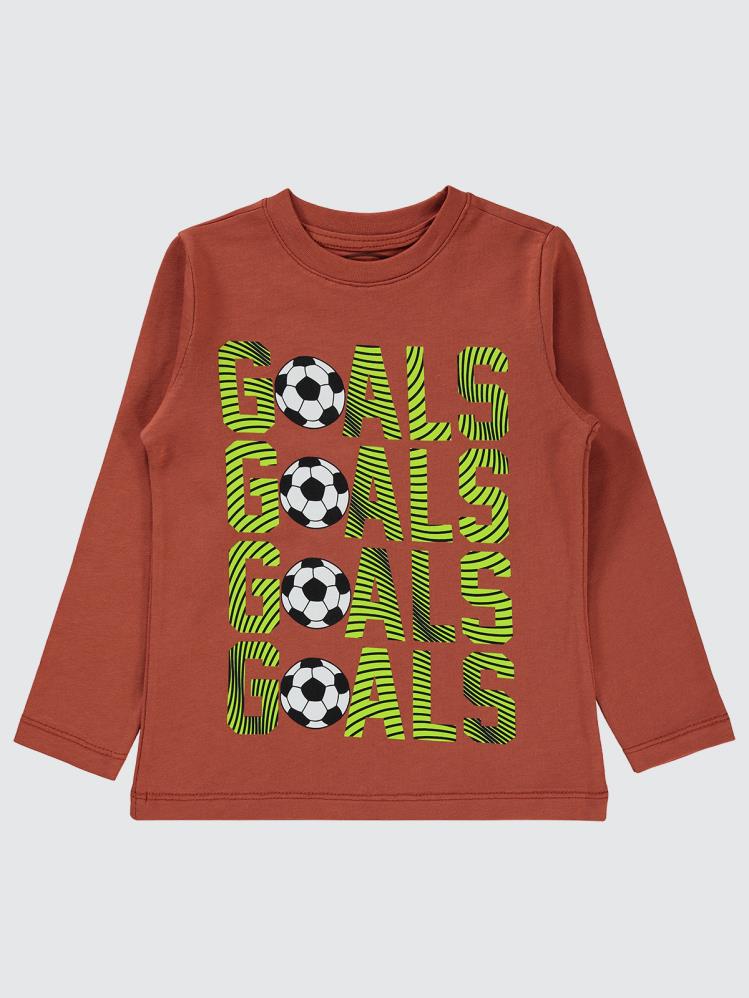 Civil Boys Goals Baskılı 2-5 Yaş Sweatshirt - Turuncu