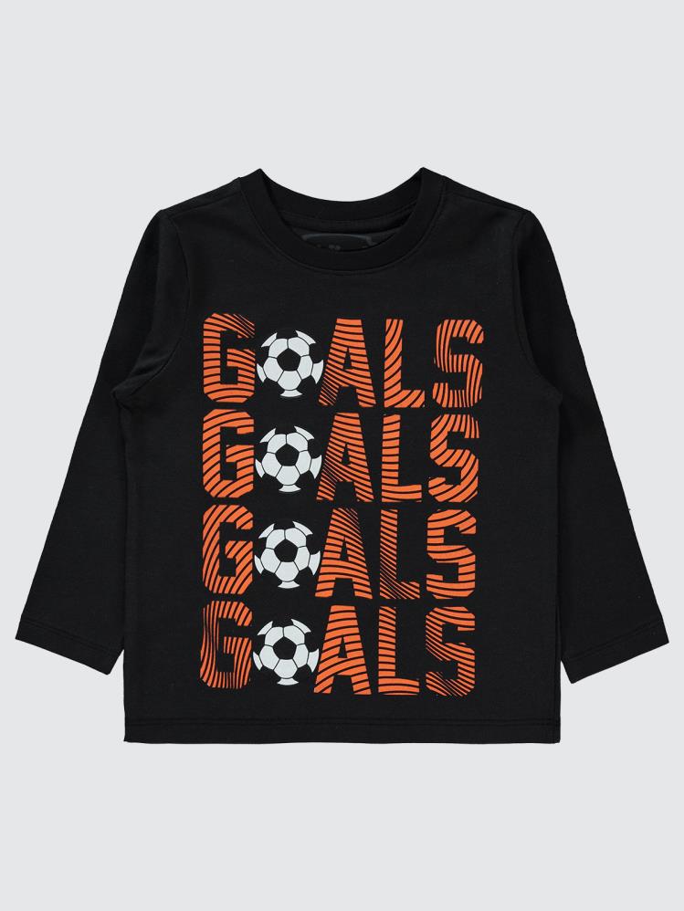 Civil Boys Goals Baskılı 2-5 Yaş Sweatshirt - Siyah