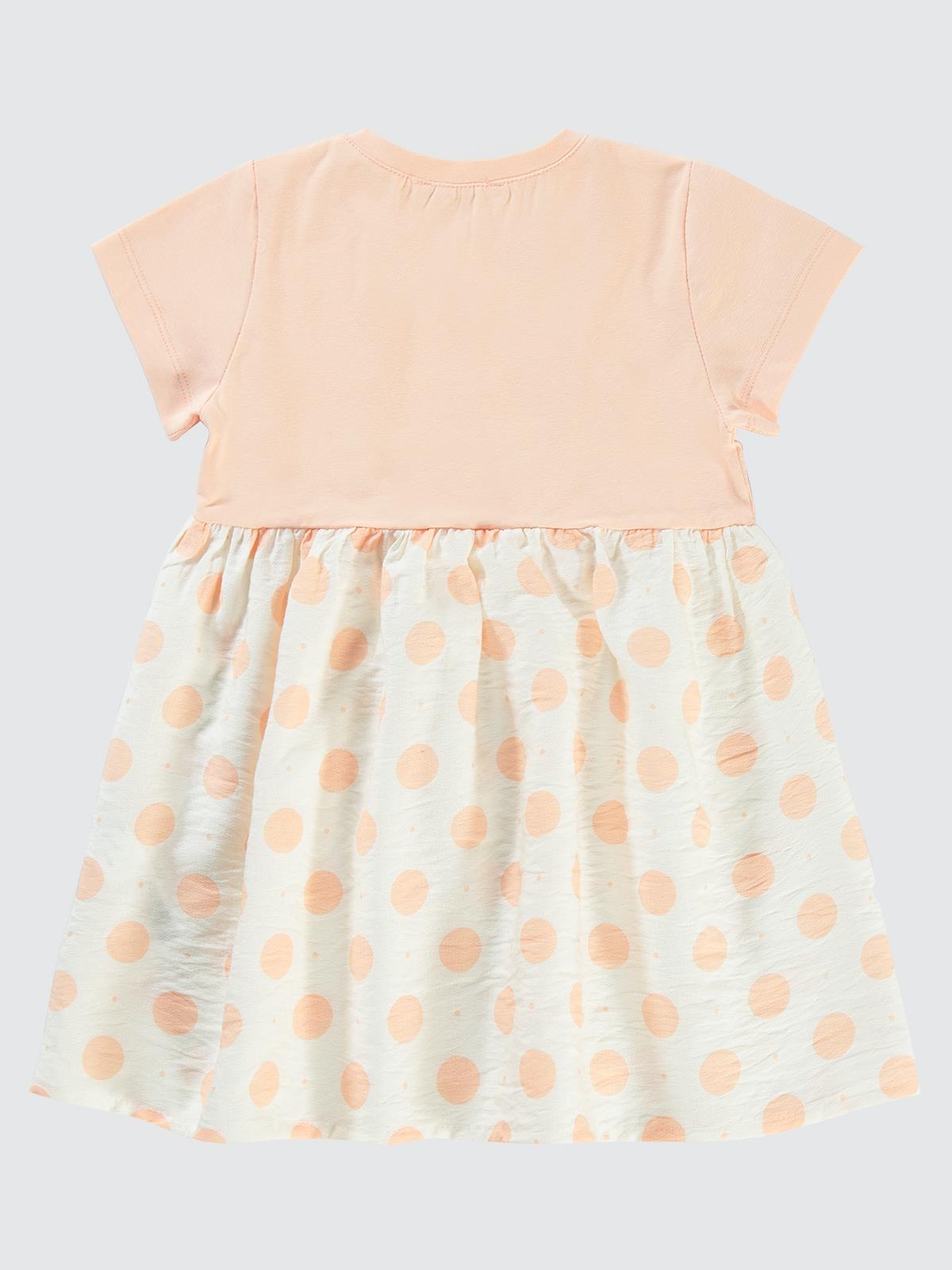 Civil Girls Puanlı 2-5 Yaş Elbise - Pudra
