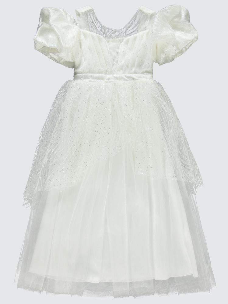 Civil Girls Simli 6-14 Yaş Abiye - Bej