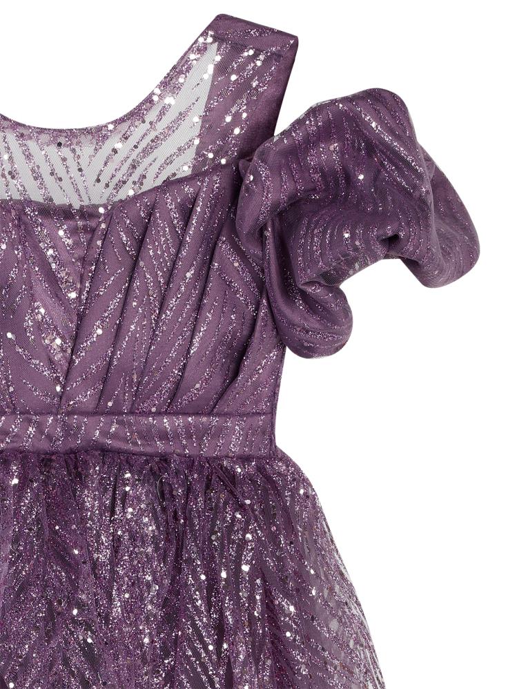 Civil Girls Simli 6-14 Yaş Abiye - Lila