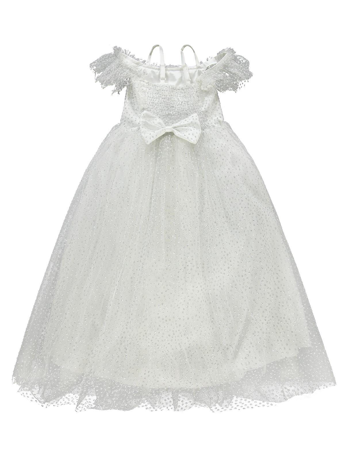 Civil Girls Çiçek Aksesuarlı 6-9 Yaş Abiye - Bej