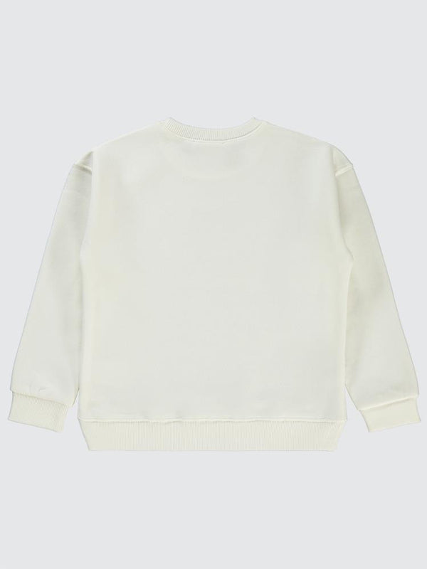 Civil Girls Good Nakışlı 6-9 Yaş Sweatshirt - Ekru