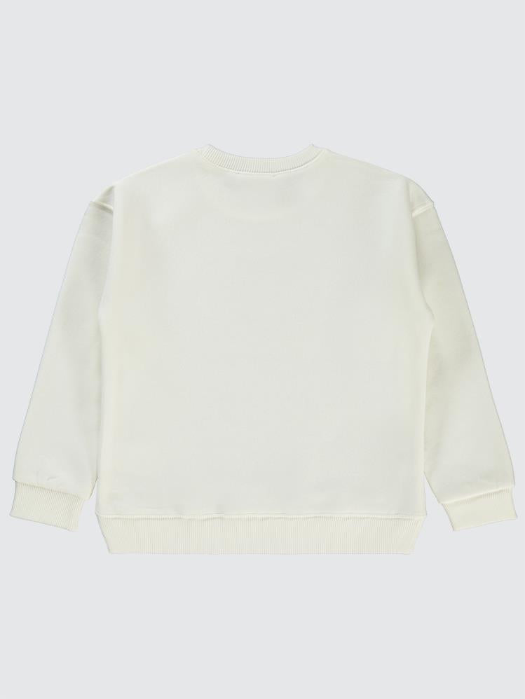 Civil Girls Good Nakışlı 6-9 Yaş Sweatshirt - Ekru