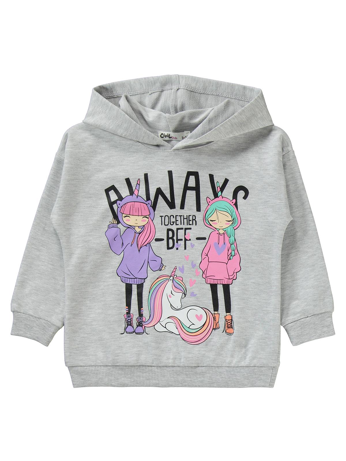 Civil Girls Always Anime Baskılı 2-5 Yaş Eşofman Takımı - Gri