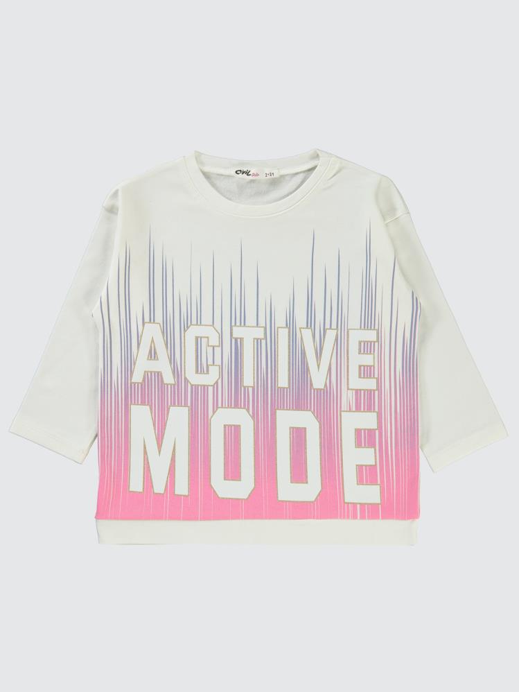 Civil Girls Active Mode Baskılı 2-5 Yaş Sweatshirt - Beyaz