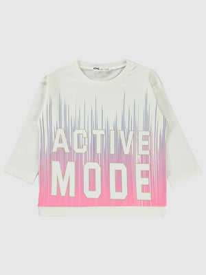 Civil Girls Active Mode Baskılı 2-5 Yaş Sweatshirt - Beyaz