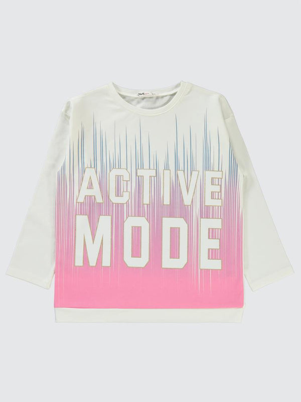 Civil Girls Active Mode Baskılı 6-9 Yaş Sweatshirt - Beyaz