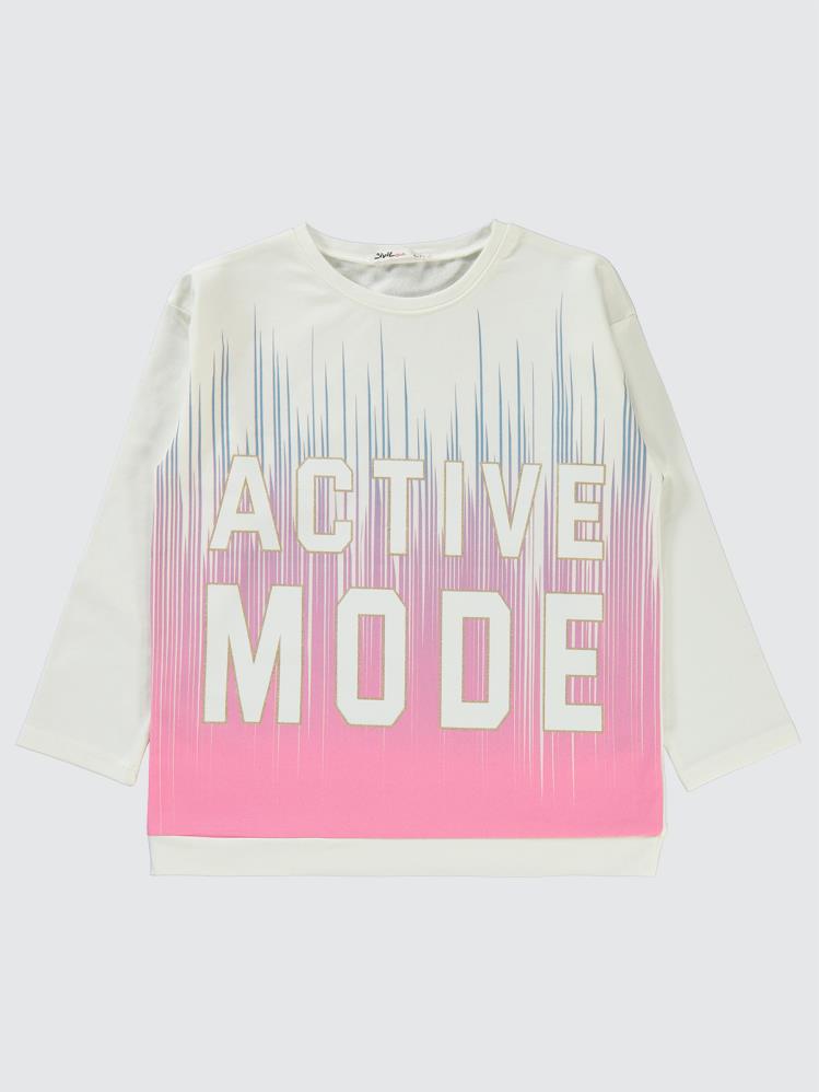 Civil Girls Active Mode Baskılı 6-9 Yaş Sweatshirt - Beyaz