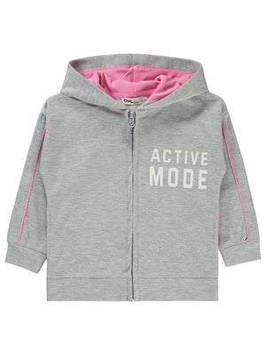 Civil Girls Active Mode Baskılı 2-5 Yaş Hırka - Gri