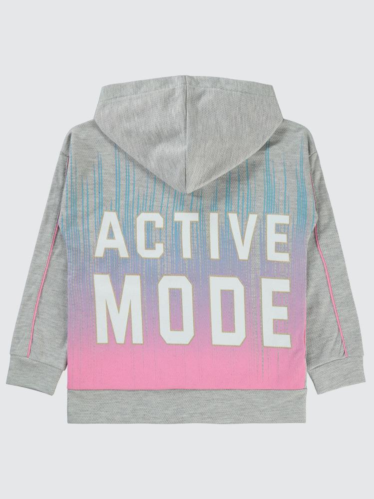 Civil Girls Active Mode Baskılı 6-9 Yaş Hırka - Gri