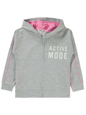 Civil Girls Active Mode Baskılı 6-9 Yaş Hırka - Gri