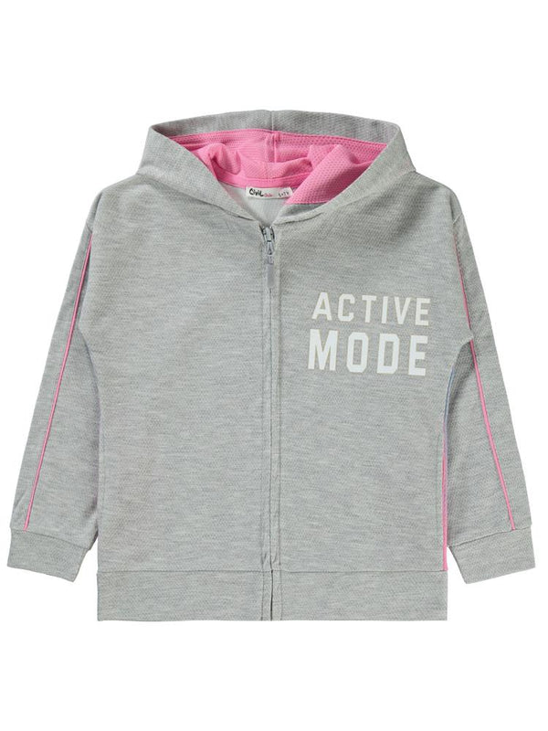 Civil Girls Active Mode Baskılı 10-13 Yaş Hırka - Gri