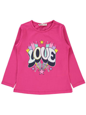 Civil Girls Love Baskılı 2-5 Yaş Sweatshirt - Pembe