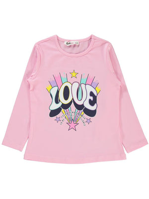 Civil Girls Love Baskılı 2-5 Yaş Sweatshirt - Pembe