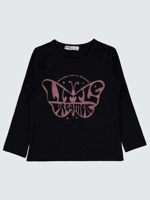 Civil Girls Little Dreamer Baskılı 2-5 Yaş Sweatshirt - Siyah