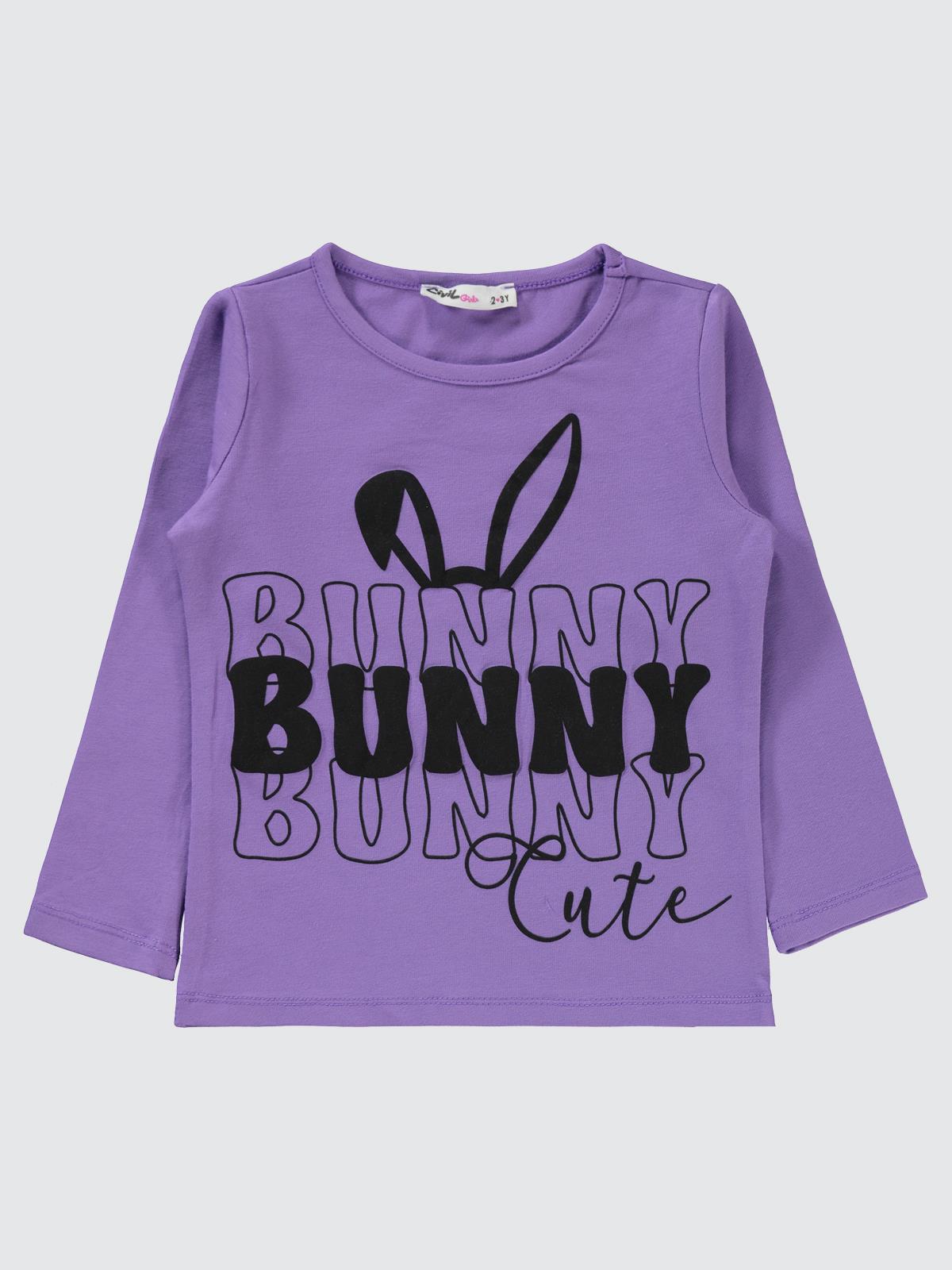 Civil Girls Bunny Baskılı 2-5 Yaş Sweatshirt - Lila
