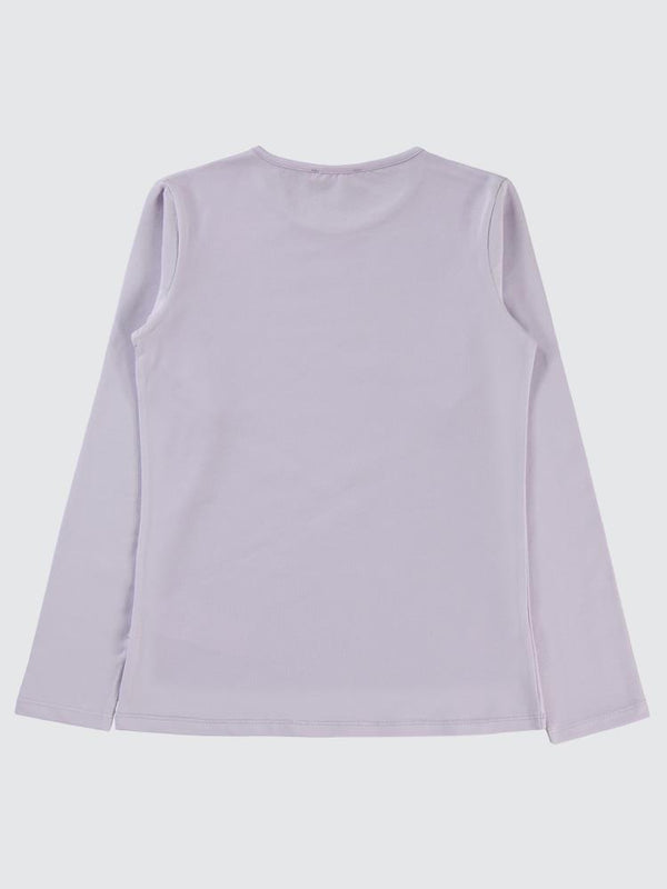 Civil Girls New York Baskılı 10-13 Yaş Sweatshirt - Lila